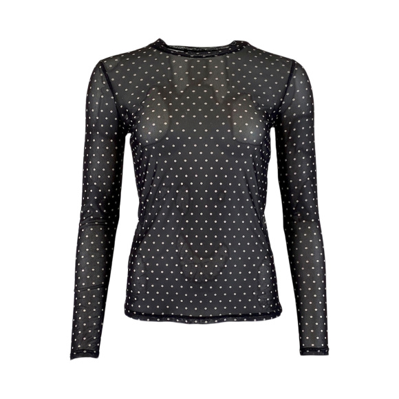 Black Colour Annie Mesh Blouse Yellow main image 1
