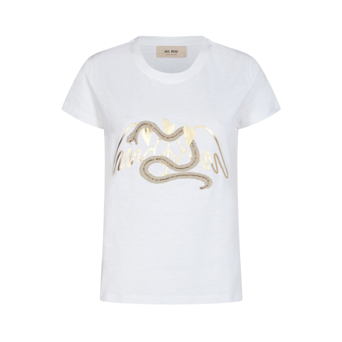 MOSH - Vee T-shirt White 136320 - Fri Fragt Over 499,