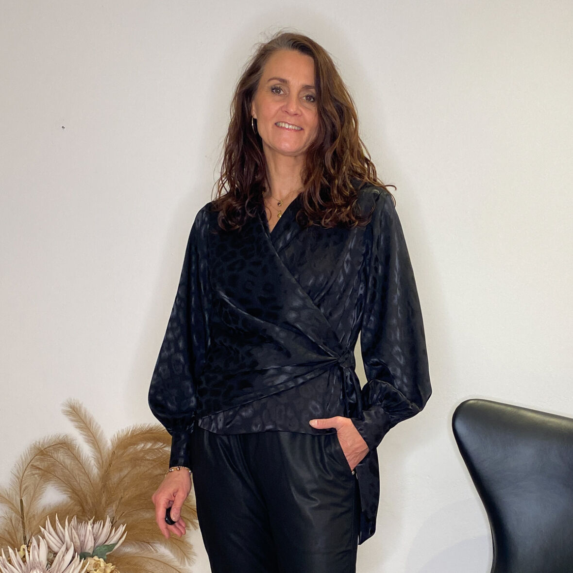 Karmamia - Ines Blouse - Black Leo Jacquard main image 1