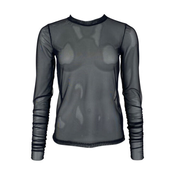 Black Colour - Black Colour Pisa Mesh Bluse 