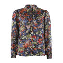 Continue - Continue Asta Blue Flower Bluse Continue - Continue Asta Blue Flower Bluse