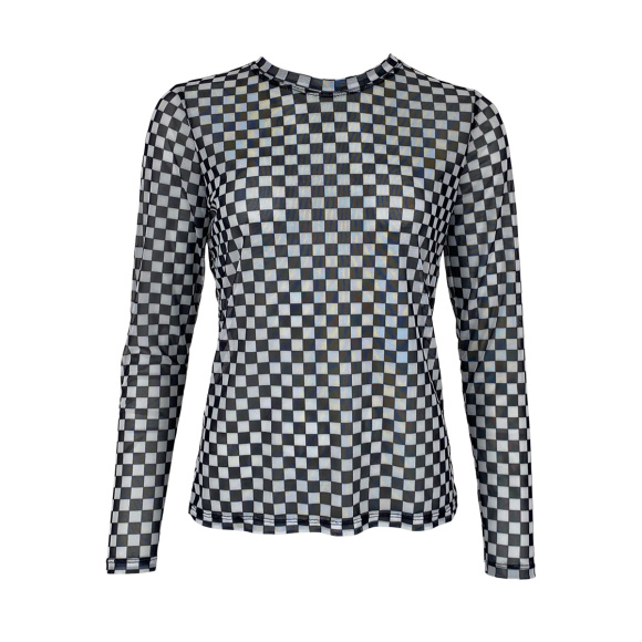 Black Colour - Black Colour Florence Mesh Bluse