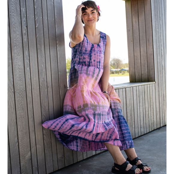 Black Colour - Black Colour Diaz Tie Dye Kjole