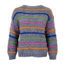 Black Colour - Black Colour Violet Chunky Jumper