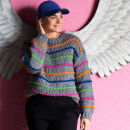 Black Colour - Black Colour Violet Chunky Jumper