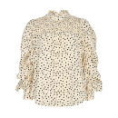 Co'couture - Co'couture Dot Drape Sleeve Bluse 