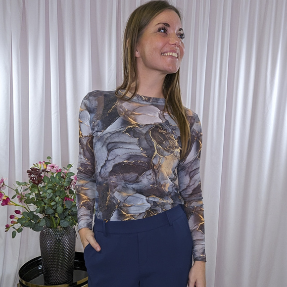 Black Colour - Black Colour Florence Mesh Bluse 