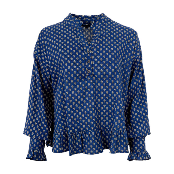 Black Colour - Black Colour Flora Ruffle Bluse