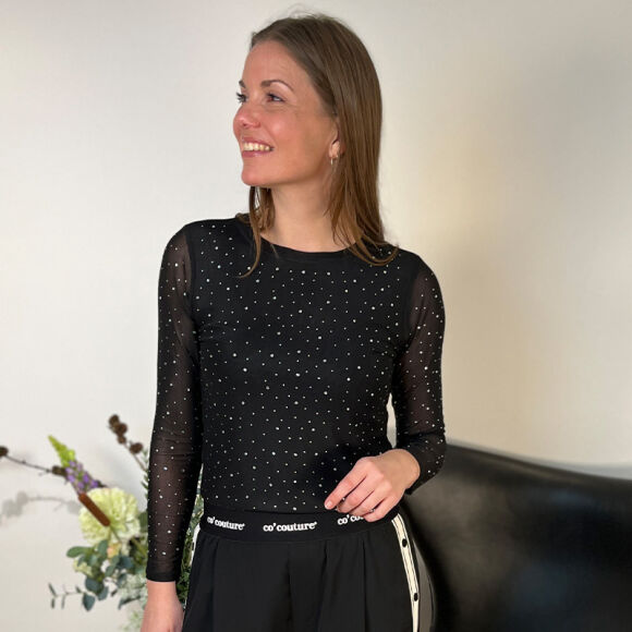 Co'couture - Co`couture MaxiCC Crystal Mesh Bluse