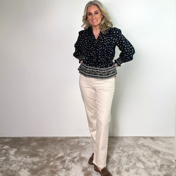 Neo Noir - Neo Noir Ora Mini Border Bluse