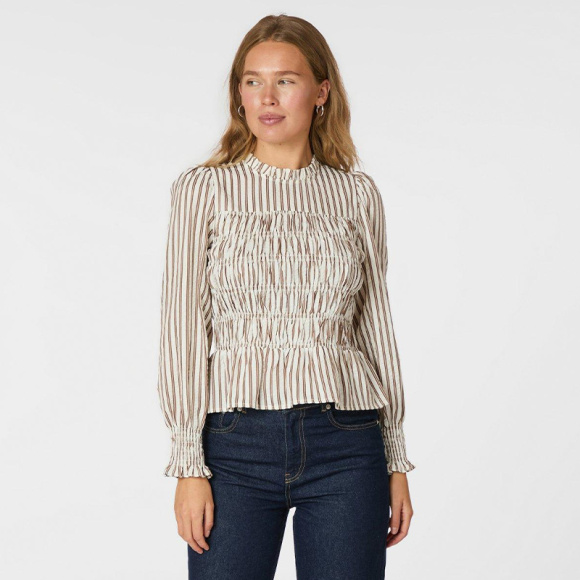 Neo Noir - Neo Noir Possa Twin Stribet Bluse 