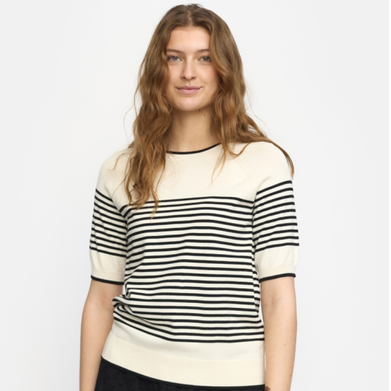 Srmarla Ss Striped Knit Knitwear Sepia