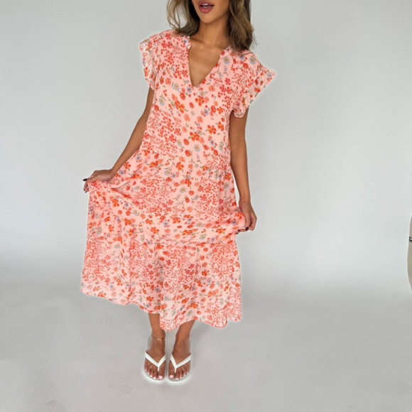 Continue - Continue Bea Long Flower Kjole