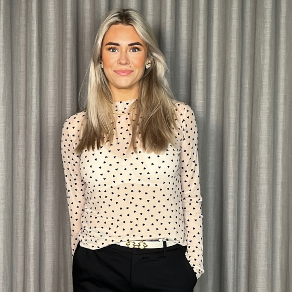 Black Colour - Black Colour Bcisole Mesh Bluse