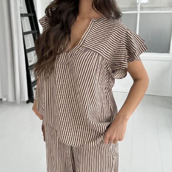 Continue - Continue Christel Stripe Bluse 
