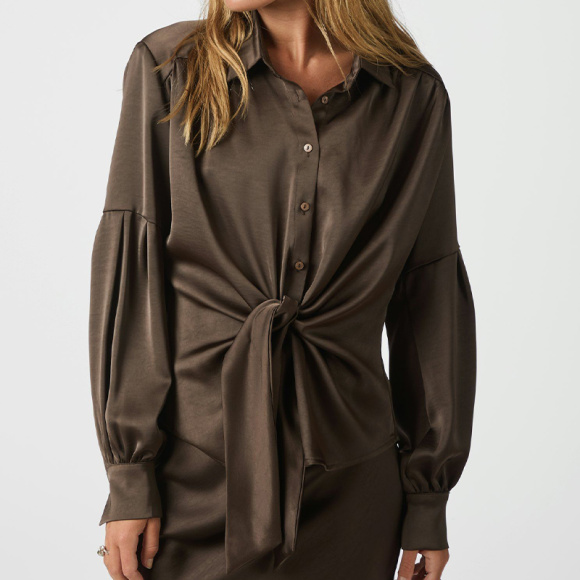 Neo Noir - Neo Noir Naja Satin Bluse