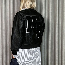 Haute L'amitie Quilt Pu Bomber Jakke Haute L'amitie Quilt Pu Bomber Jakke