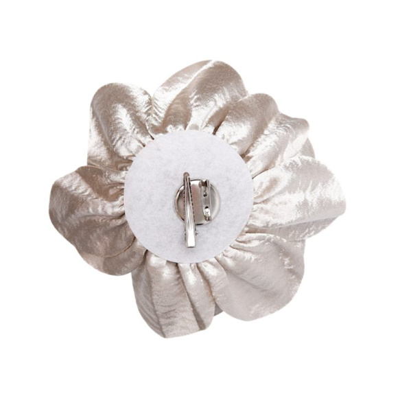 Black Colour - Black Colour Sage Big Flower Broche