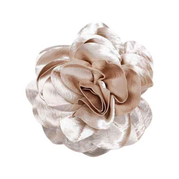 Black Colour - Black Colour Sage Big Flower Broche