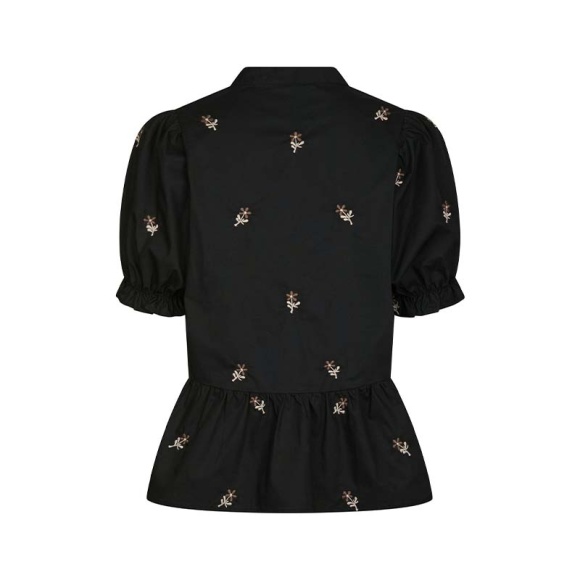 Neo Noir - Neo Noir Savy Flower Emb Bluse