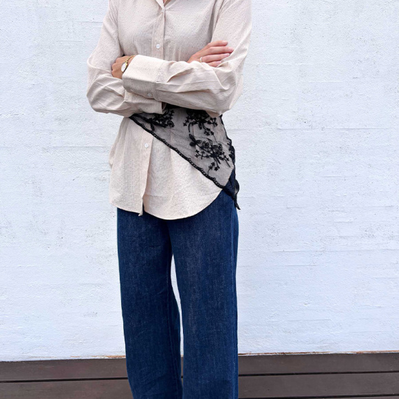 Black Colour - Black Colour Mirina Triangle Lace Tørklæde