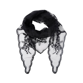 Black Colour Mirina Triangle Lace Tørklæde