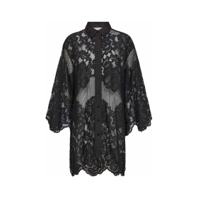 Haute L´amitie Curvey Lace Hem Midi Skjorte