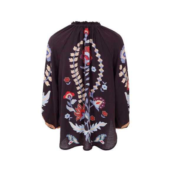 Black Colour - Black Colour Marigold Bluse 