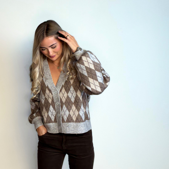 Co'couture - Co'couture Row Check Cardigan 