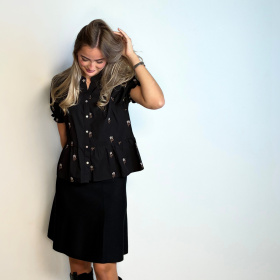 Neo Noir Savy Flower Emb Bluse