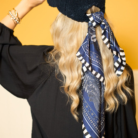 Black Colour Tressa Mini Tørklæde 