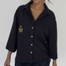 Continue - Continue Mili Pinstripe Patch Skjorte