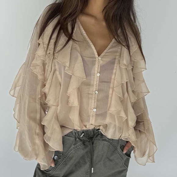 Continue - Continue LISSA Flounce Bluse