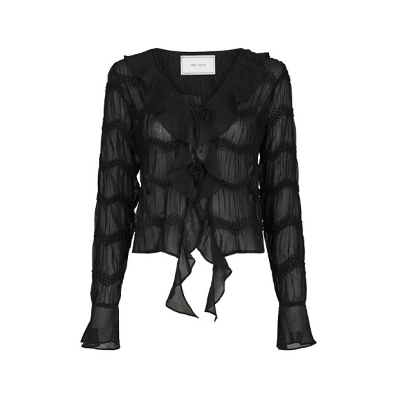Neo Noir - Neo Noir Anika Crepe Chiffon Bluse 