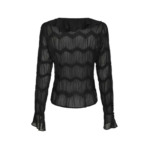 Neo Noir - Neo Noir Anika Crepe Chiffon Bluse 