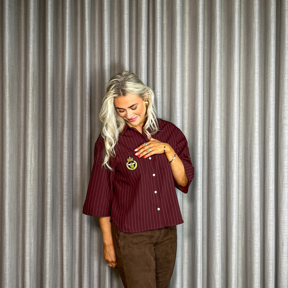 Continue - Continue Mili Pinstripe Patch Skjorte