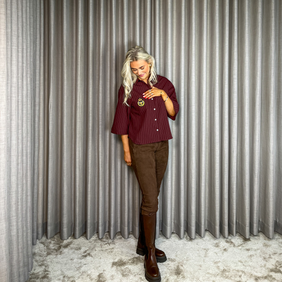 Continue - Continue Mili Pinstripe Patch Skjorte