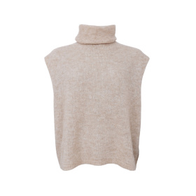 Black Colour Dell Roll Neck Strik Vest