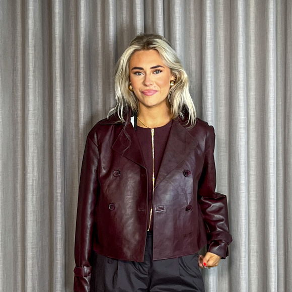 Notyz - Notyz Short Leather Trenchcoat Jakke