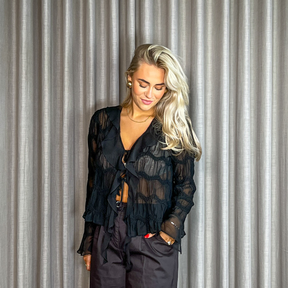 Neo Noir - Neo Noir Anika Crepe Chiffon Bluse 