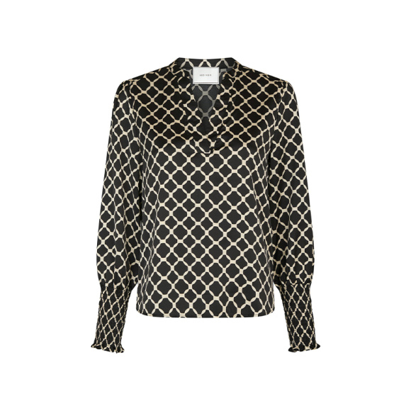 Neo Noir - Neo Noir Landa Tile Print Bluse