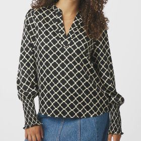 Neo Noir Landa Tile Print Bluse
