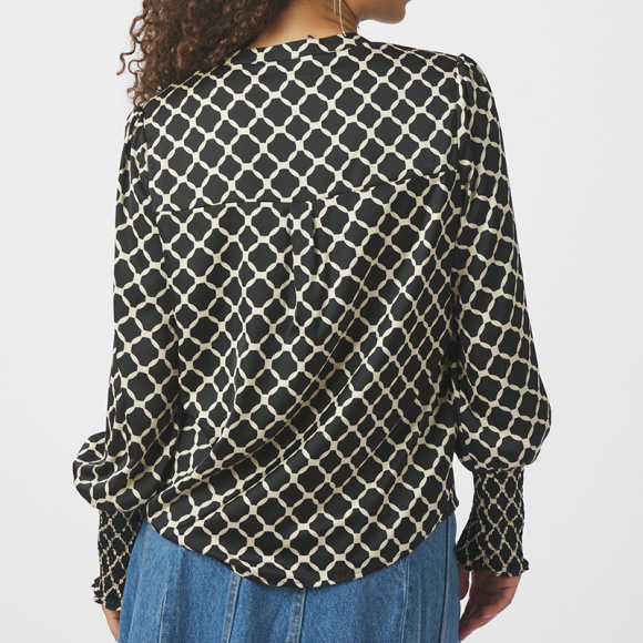 Neo Noir - Neo Noir Landa Tile Print Bluse
