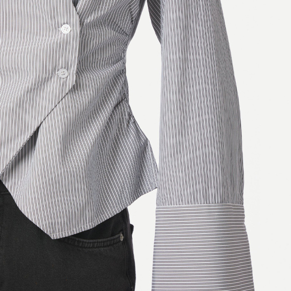 Neo Noir - Neo Noir Fenli Stribet Skjorte 