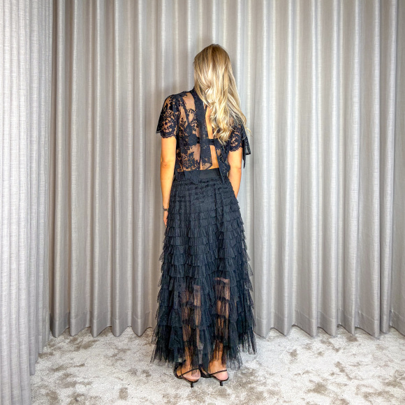 Black Colour - Black Colour Angelina Mesh Nederdel