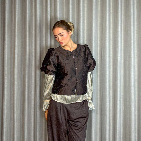 Neo Noir - Neo Noir Aisa Brocade Bluse 