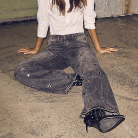 Haute L'Amitié Eyelet Patch Jeans 