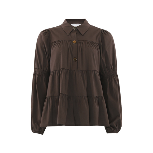 Continue - Continue Sanna Gold Buttos Bluse 