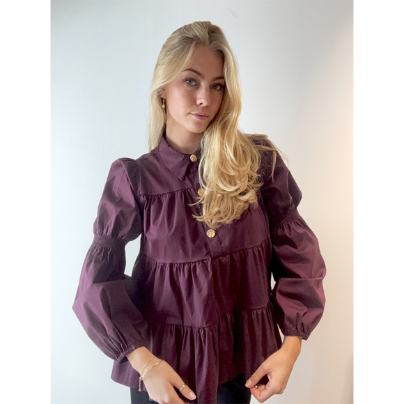 Continue - Continue Sanna Gold Buttos Bluse 