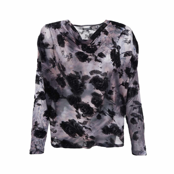 Black Colour - Black Colour Ilma Mesh Bluse 